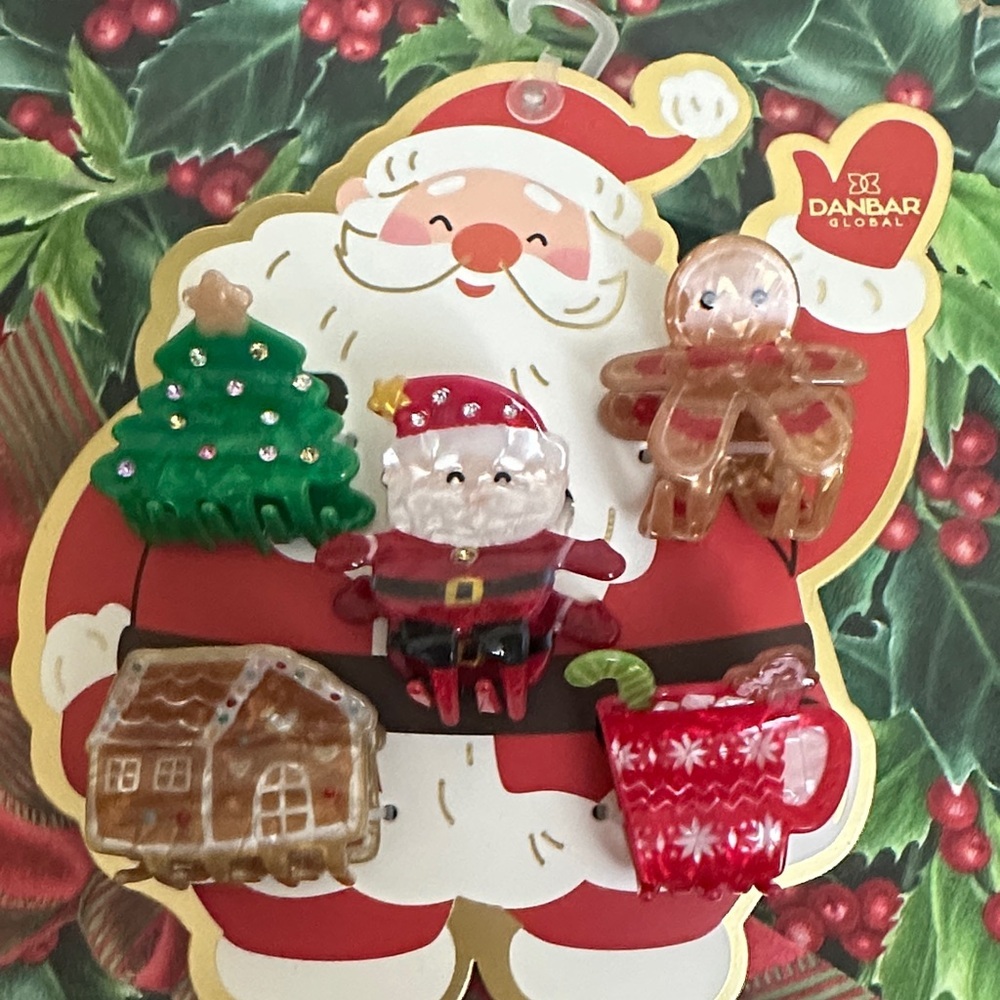 Danbar Christmas mini hair claw clips set of 5